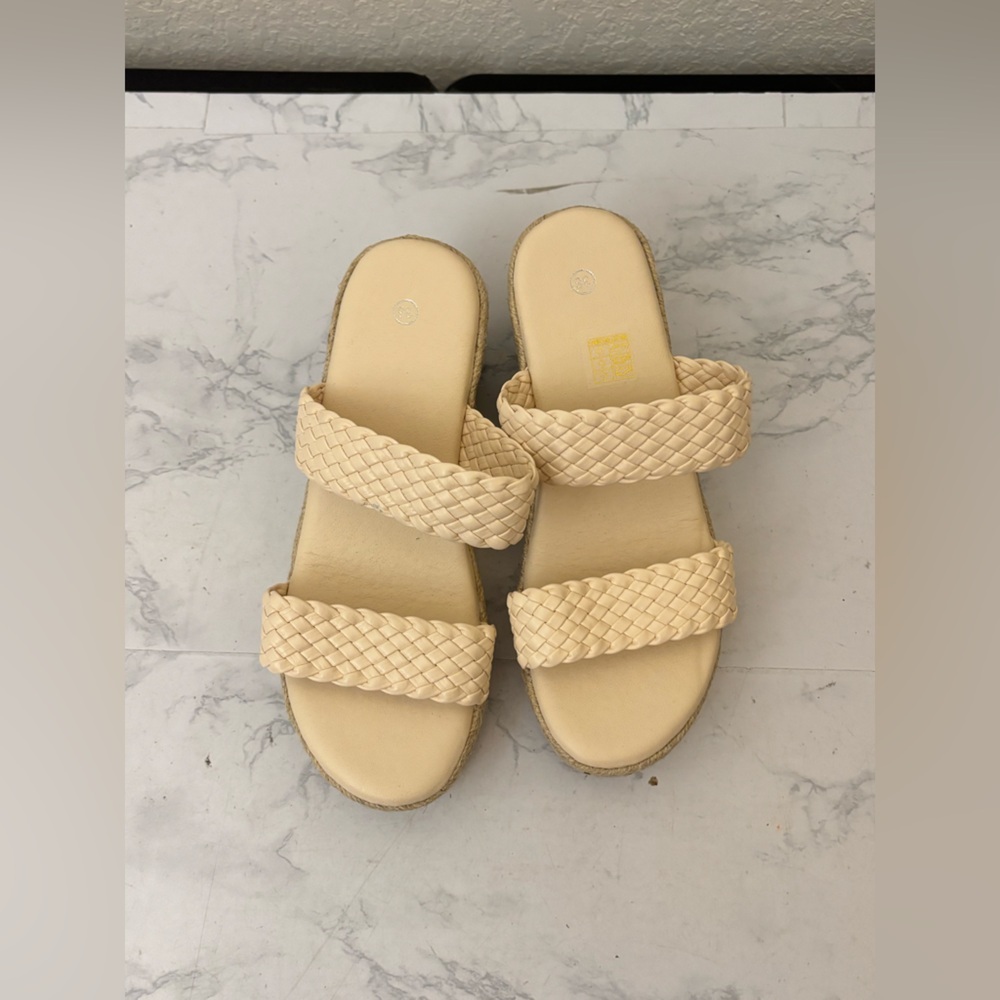 Women's Braided Platform Wedge Sandals Ankle Sz 6 Slip On Summer Casual Dressy​ - Picture 5 of 7
